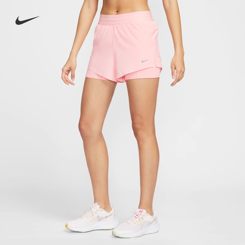 耐克/NIKE女子运动训练速干衬里二合一跑步短裤HJ5377-010-607