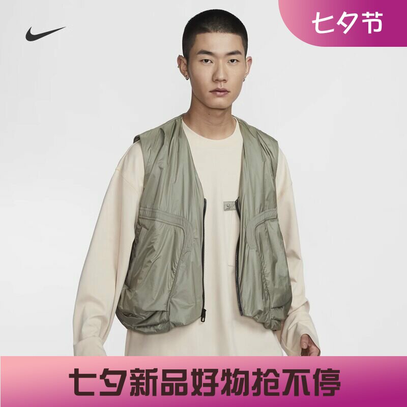 耐克男子宽松防风夹棉复古马甲