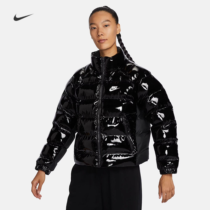 耐克休闲保暖漆皮棉服