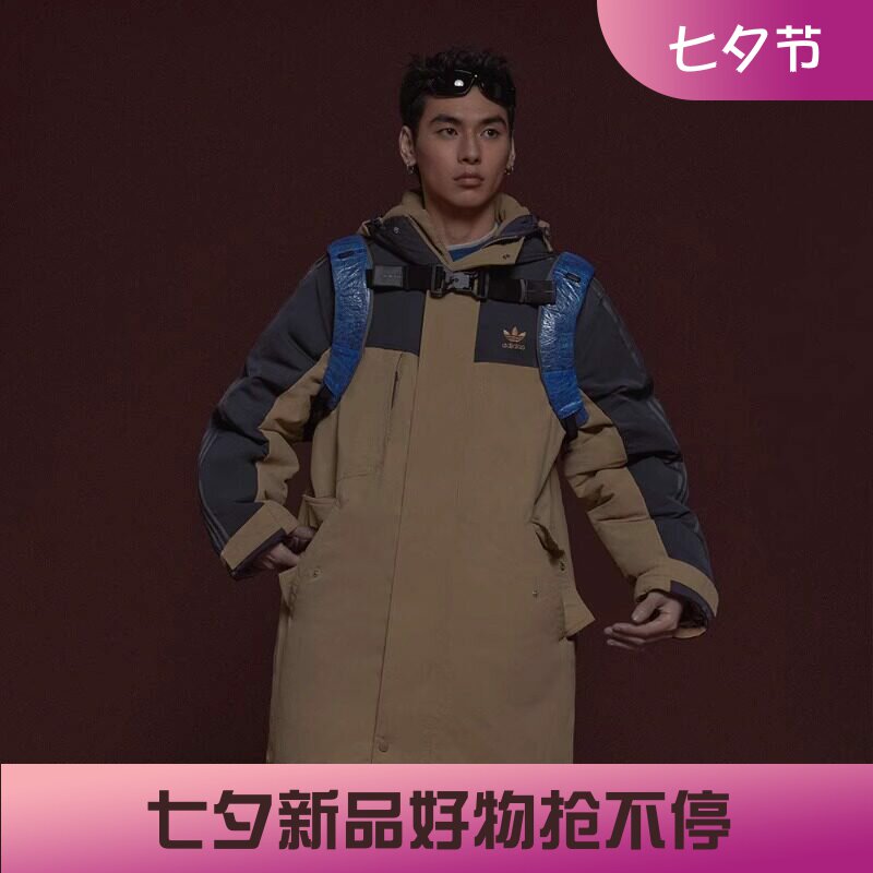 阿迪达斯男子宽松休闲中长款棉服