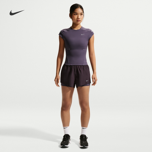 耐克/NIKE女子运动训练速干中腰衬里二合一跑步短裤IR7594-651