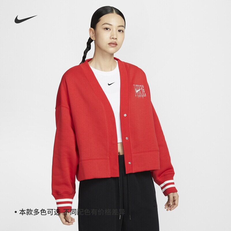 耐克女子宽松新年款加绒开衫外套