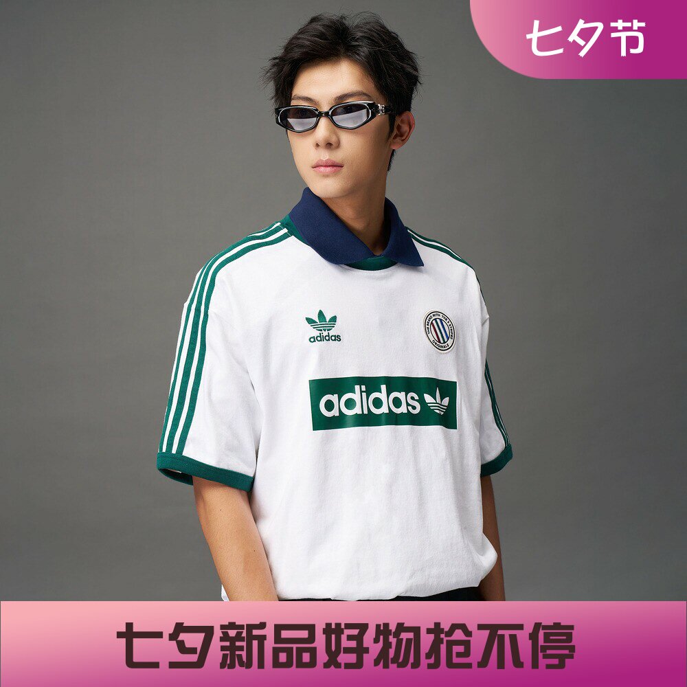 阿迪达斯三叶草男子运动宽松休闲秋衣风复古短袖T恤KC2603 KC2602