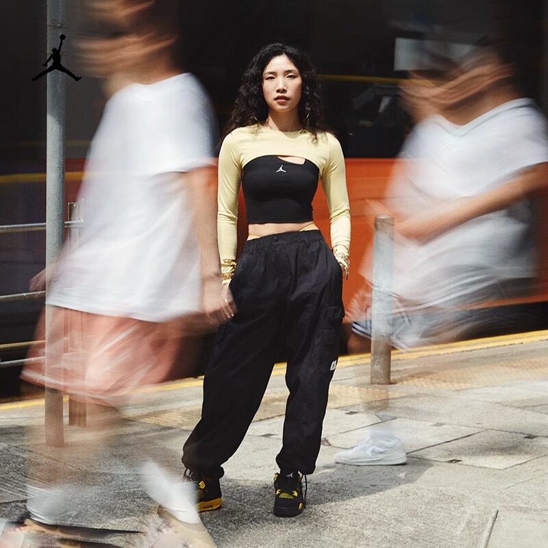 耐克/NIKE JORDAN女子抹胸装T恤二合一长袖速干上衣DV1275-010