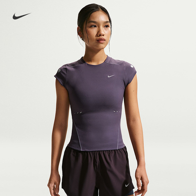 耐克/NIKE女子运动训练轻盈速干ADV跑步短袖T恤IR7590-573
