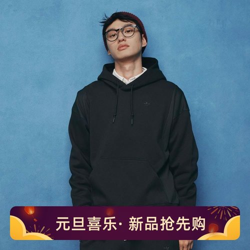 阿迪达斯男子宽松纯色保暖卫衣