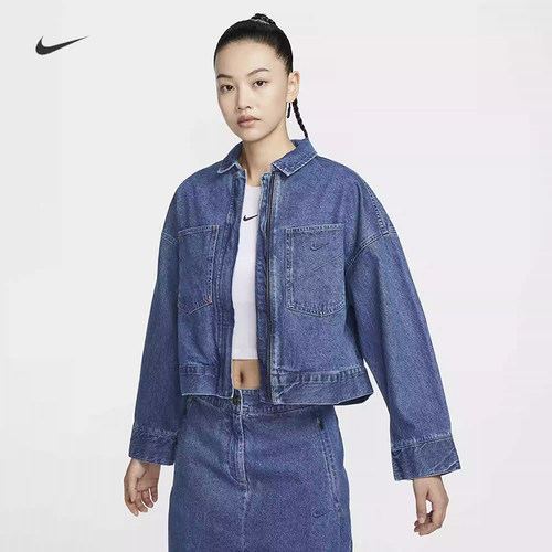 耐克女子宽松休闲牛仔夹克外套