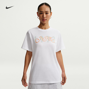 耐克 T恤IR7559 100 411 NIKE女子宽松休闲纯棉印花舒适运动短袖
