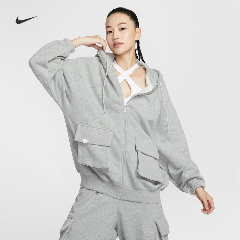 耐克女子宽松休闲印花针织夹克