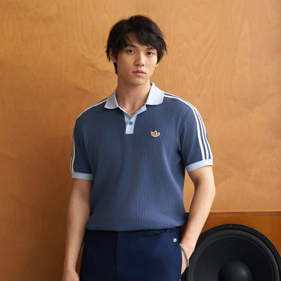 阿迪达斯三叶草男子运动宽松休闲华夫格短袖POLO衫KX1230 KX1231