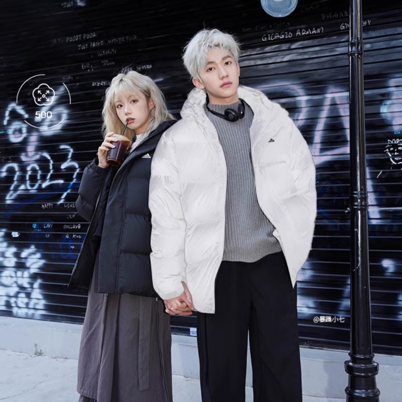 阿迪达斯运动训练休闲连帽羽绒服