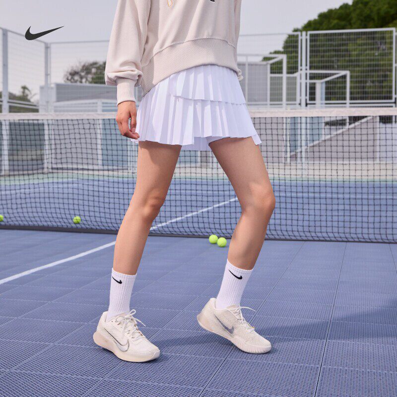 耐克/NIKE女子运动休闲褶裥三层蛋糕裙速干网球裙CV4679-010-100