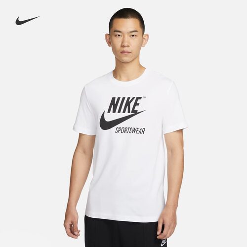 耐克男子休闲大LOGO纯棉短袖T恤