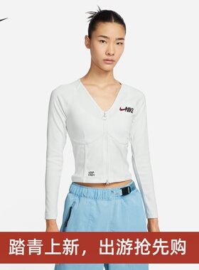 耐克/NIKE女子运动休闲鱼骨性感V领上衣FD2377 FD4797-010-126