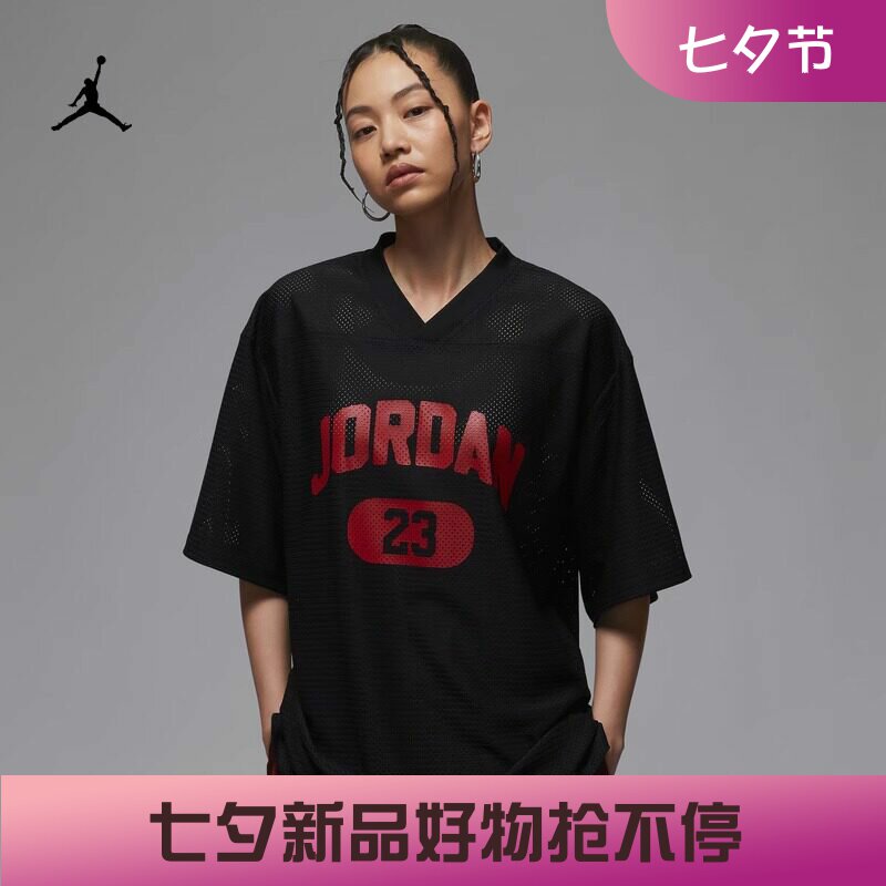 耐克/NIKE JORDAN女子运动宽松休闲秋衣风短袖T恤HQ9223-010-805
