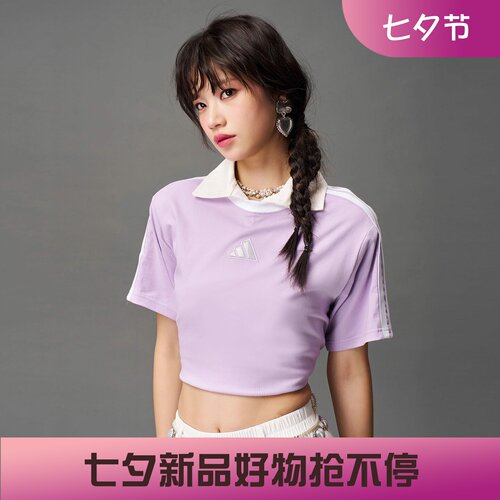 阿迪达斯女子运动宽松休闲秋季新款复古圆领短袖T恤KB7760 KC5440