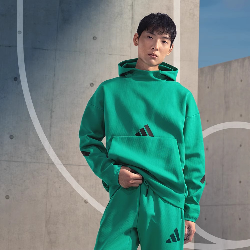 阿迪达斯男子宽松柔软连帽卫衣