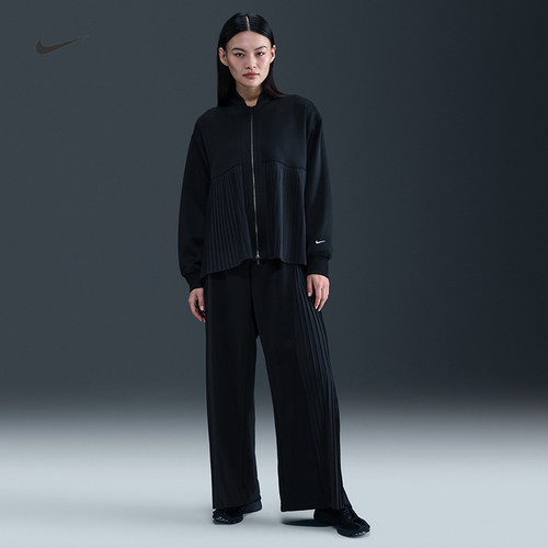 耐克/NIKE女子宽松休闲舒适松弛感褶裥拼接运动长裤IM7460-010