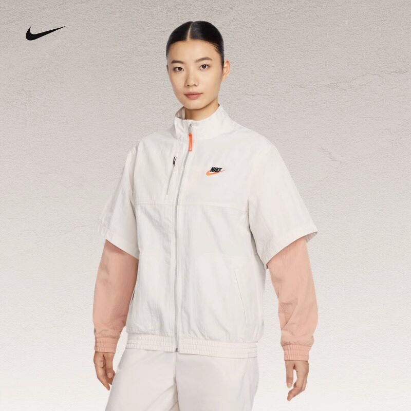 耐克女子宽松休闲假两件梭织外套