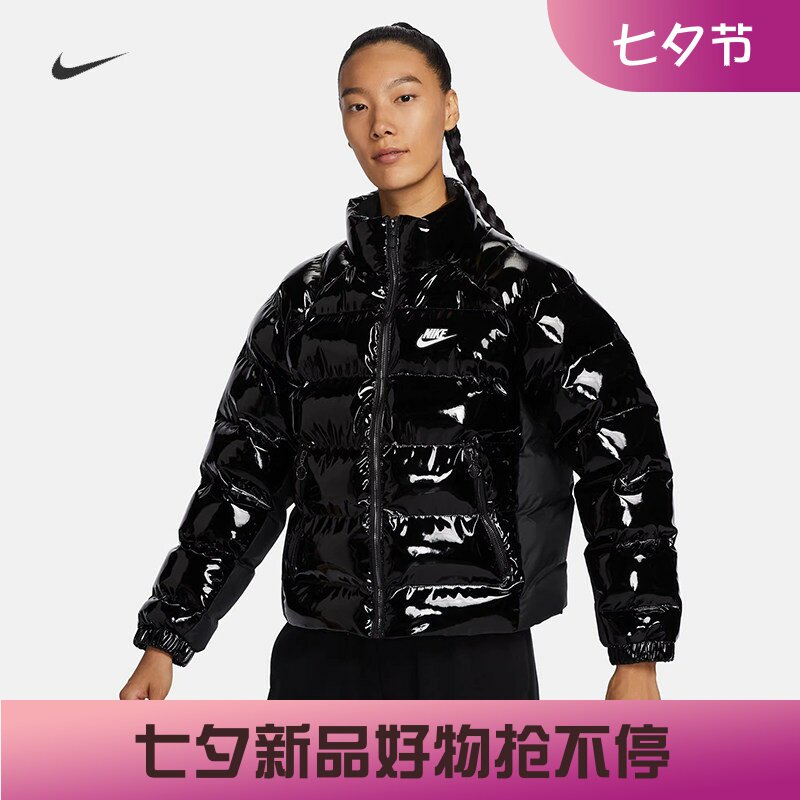 耐克休闲保暖漆皮棉服