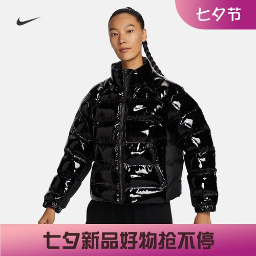 耐克休闲保暖漆皮棉服