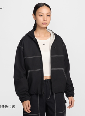 耐克/NIKE女子运动宽松休闲机能风连帽夹克外套IF0337-010-103