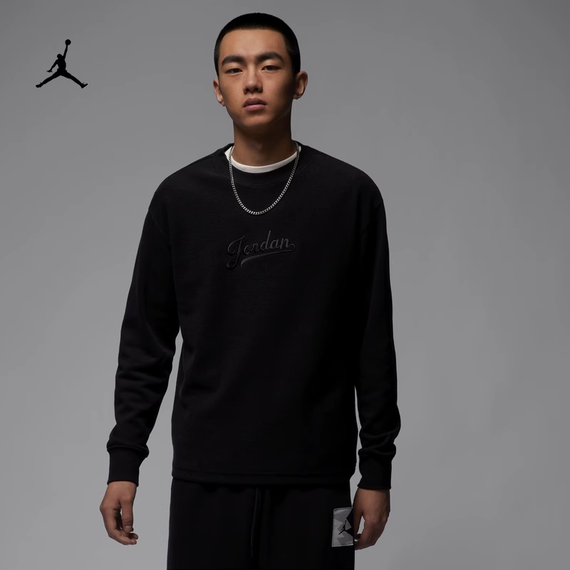 耐克男子休闲纯棉刺绣圆领卫衣