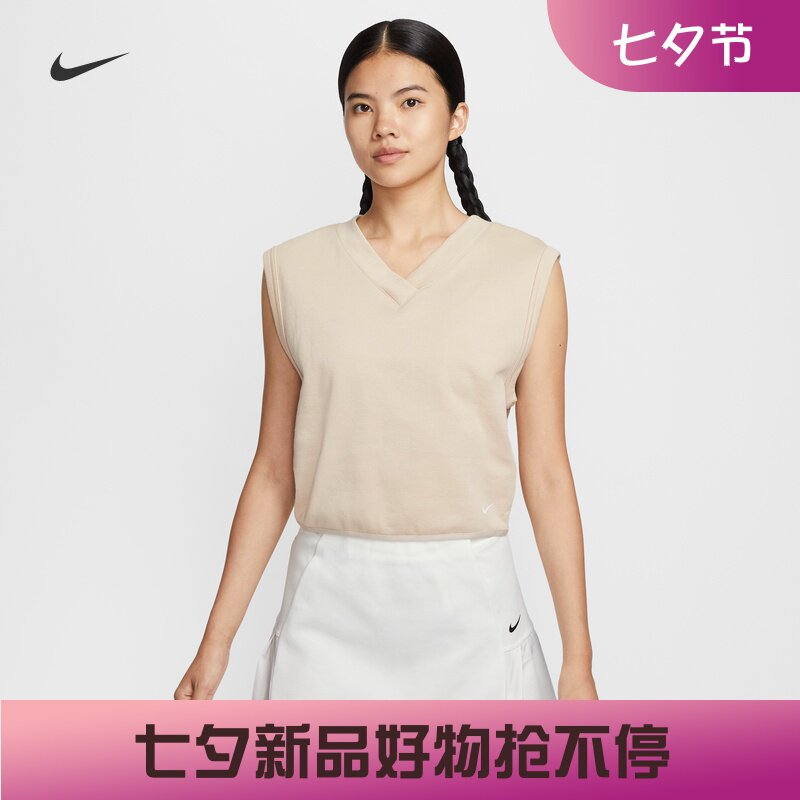 耐克/NIKE女子运动训练休闲新款V领高尔夫马甲上衣IH0940-010-133