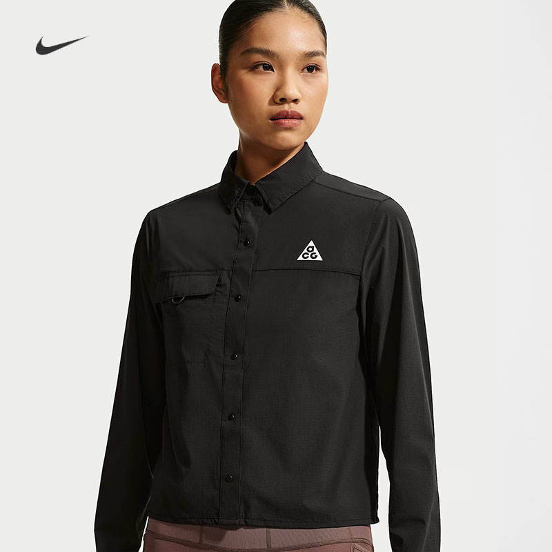 耐克/NIKE ACG女子轻盈透气防晒速干翻领运动衬衫IR7297-010-236