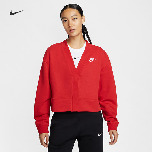 耐克/NIKE女子运动宽松休闲加绒保暖秋冬开衫外套IF5456-010-657