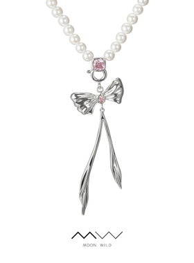 野月亮天然珍珠项链女金属