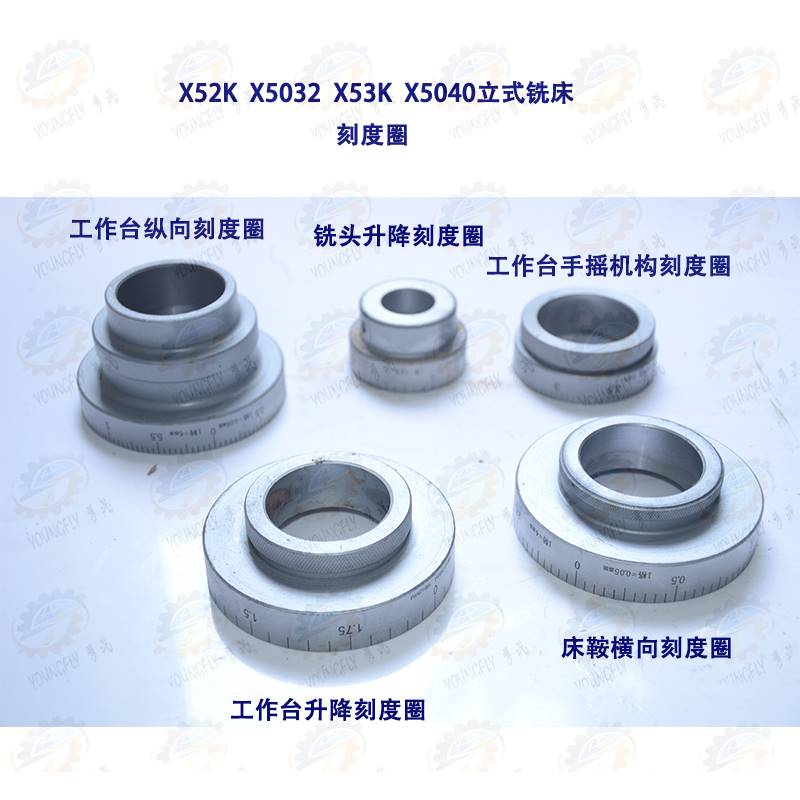 X2K X502 X53K铣头 5工作台纵向 床鞍横向 3工作台升降刻度圈全套