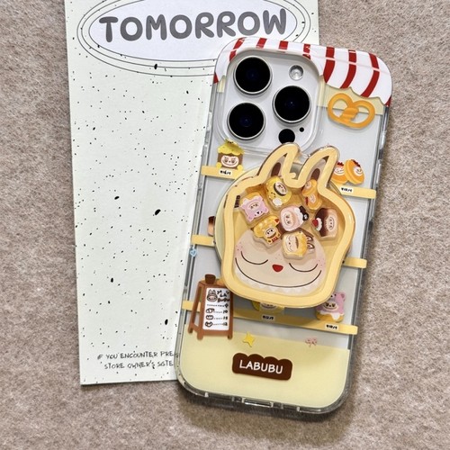 卡通面包店拉布布磁吸支架适用A5/OPPO Reno15/14/13/12F手机壳Find X9透明X8ultra/A72可爱A6pro女A2防摔A58