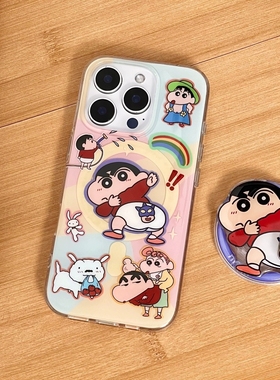 卡通动感超人内裤小新磁吸支架适用vivo iQOOneoZ10/z9turbo+手机壳neo10硬9/8/iqoo13/12女款11pro/Z5防摔U3