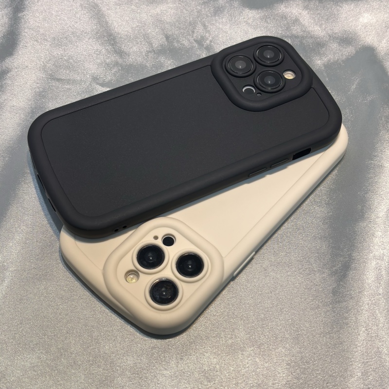 纯色磨砂泡芙软壳适用苹果15手机壳iPhone15promax简约12/11pro新款8苹果13全包镜头14plus防摔X/SE3保护壳XR