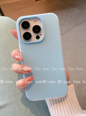 baby奶蓝色简约双层二合一适用华为mate60pro手机壳50E蓝色少女夏天40pro新款Pura70pro大孔P60果冻防摔硅胶