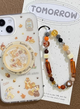 枫叶小鹿斑比摇摇乐磁吸支架适用vivo iQOOneoZ10/z9turbo手机壳neo10新款9/8/iqoo13/12少女11pro/Z5X防摔U3