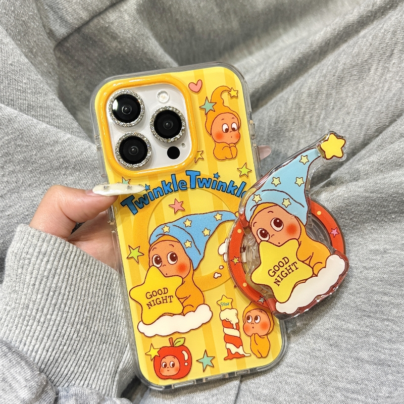 条纹帽子星星小人适用OPPO A6/5/Reno14/12/13pro手机壳findx9磁吸支架X7ultra可爱A3女K12S/X8S+新款A58/A96