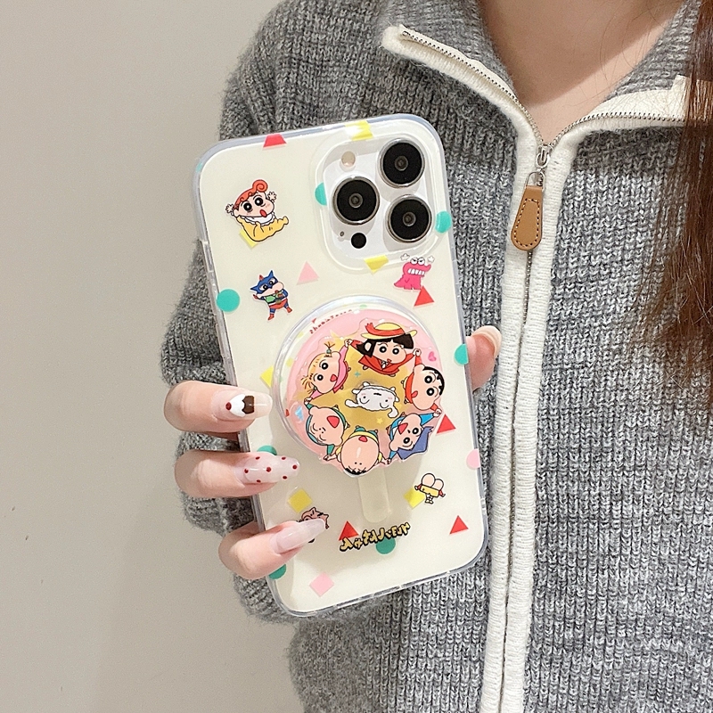 卡通可爱小新旋转磁吸支架适用P70华为mate60pro/nova14/13/12/11全包98/10SE手机壳P50女款40畅享70X防摔P30
