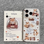 13硬12女11新款 可爱野餐多个猫咪磁吸支架适用小米17 civi5PRO K60PRO红米K90 K80至尊Note15 15手机壳k70