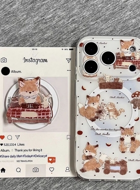 可爱野餐多个猫咪磁吸支架适用vivo iQOO15/Z9turbo/Z10X手机壳neo/11/10pro+9女iqoo13/11S新款12/Z6防摔Z7X