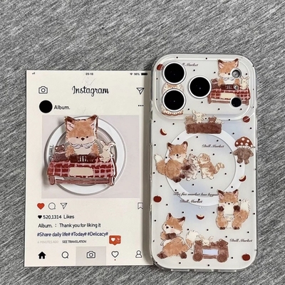 可爱野餐多个猫咪磁吸支架适用vivo iQOO15/Z9turbo/Z10X手机壳neo/11/10pro+9女iqoo13/11S新款12/Z6防摔Z7X