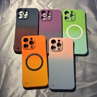 肤感渐变双色磁吸适用IQOO11S手机壳iqooneo9半包iqoo无边框NEO7竞速版个性8半包11pro硬壳7超薄10超薄U3创意