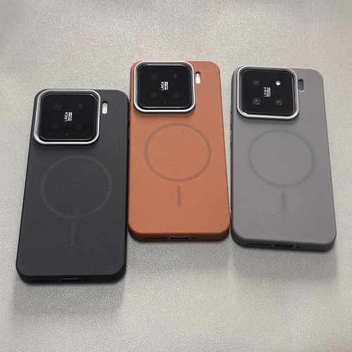 荔枝纹软壳磁吸壳K80适用小米14/15pro手机壳13红米K70至尊版皮纹高档纯色POCO F7Ultra商务男简约F7PRO磨砂