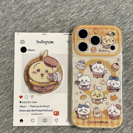 可爱卡通吉伊卡哇旋转磁吸支架适用小米17/14/15手机壳k70PRO红米K90/K80至尊Note15/13男12女11新款civi5PRO