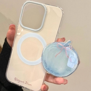 简约蝴蝶结涂鸦苹果磁吸支架适用A5/OPPO Reno15/14/13/12F手机壳Find X9/X8ultra/A72新款A6pro女A3X防摔A58