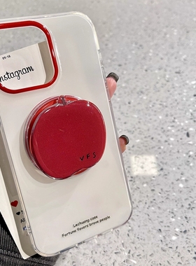 简约ins红苹果插画支架适用1加15/ACE5至尊13t手机壳一加12/1+9R女8T新款oneplusACE竞速ACE3pro防摔11/ACE2V