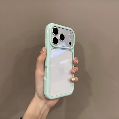 奶油淡青边框亚克力适用小米 POCO F8Pro手机壳POCO F7Ultra高级感F6PRO全包F8简约Ultra纯色防摔软硅胶防摔