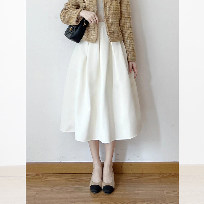 气质洋派白色a字半身裙女夏季新款高腰显瘦时尚小个子高级感伞裙,女装/女士精品,大码半身裙,淘宝优惠券,粉丝福利购,淘宝优惠卷