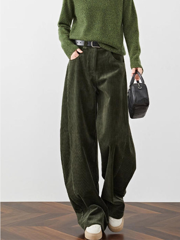 宽松覆古灯芯绒阔腿裤秋冬新款女显瘦拖地裤时尚垂感百搭休闲长裤,女装/女士精品,大码裤装,淘宝优惠券,粉丝福利购,淘宝优惠卷